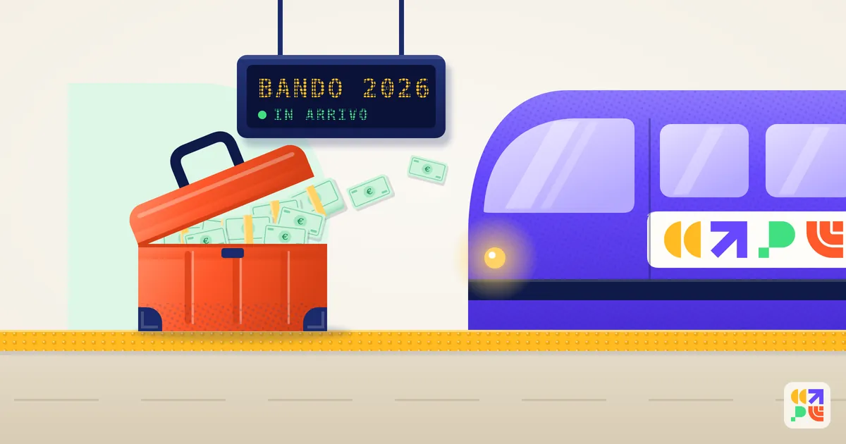Una valigia già pronta sul binario mentre arriva il treno del bando